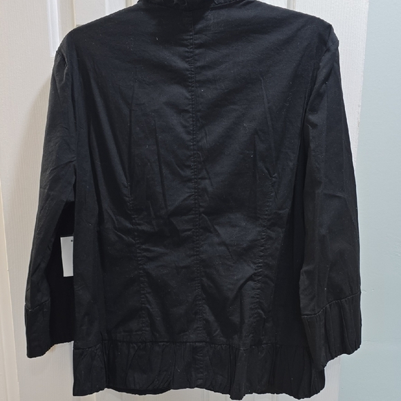 Black Ruffled Women's Jacket - Picture 12 of 13